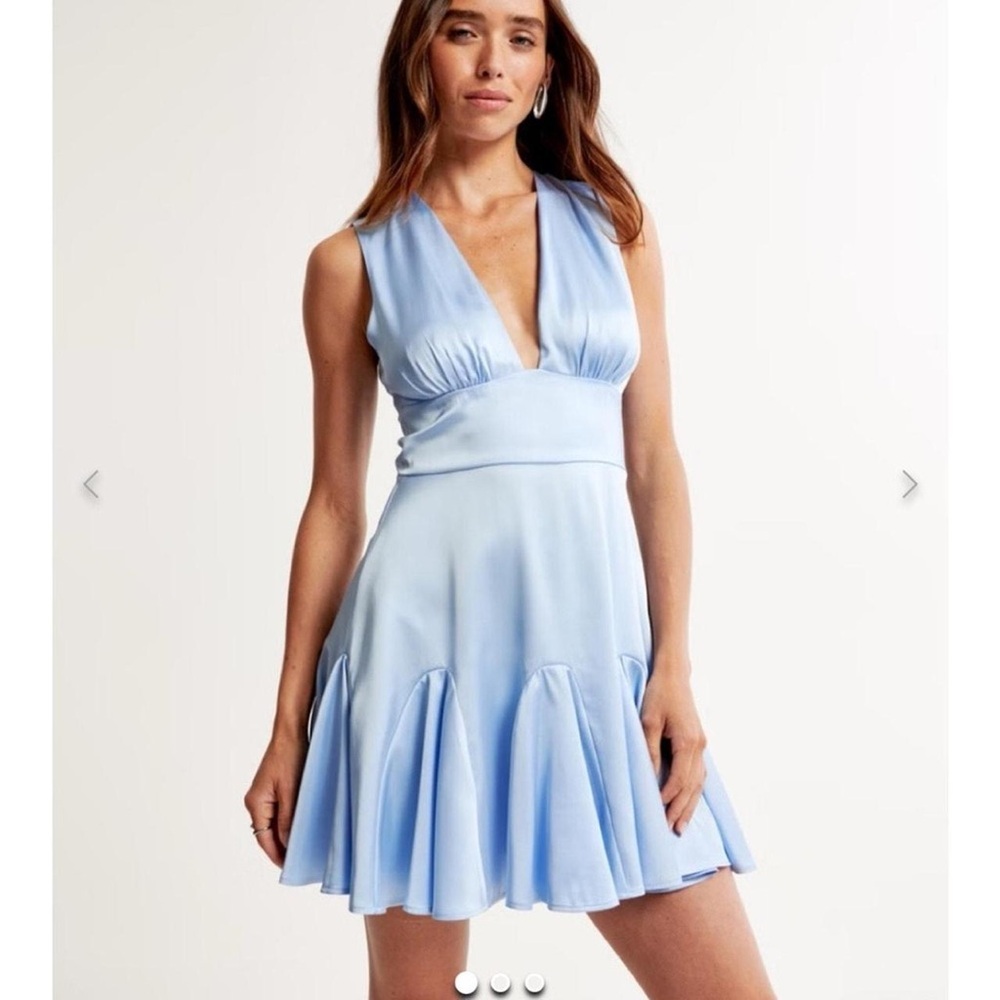 Abercrombie & Fitch Elegant Blue Plunge Neckline Dress